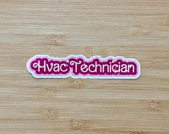 Hvac technician sticker, female trades, women in trades sticker, pink collar sticker, hard hat stickers, girly hvac tech sticker, hvac