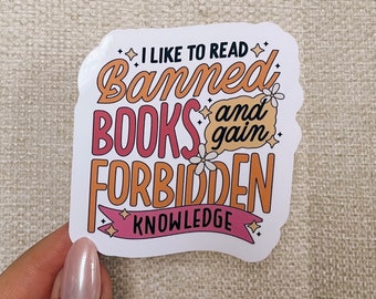 I like to read banned books sticker, kindle, reading sticker, funny stickers, cool stickers, smut sticker, bookish stickers, kindle stickers
