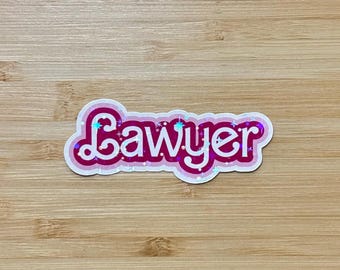 Lawyer sticker, law school sticker, law school gift, sparkly stickers, holographic sticker, law school graduation gift, law student sticker