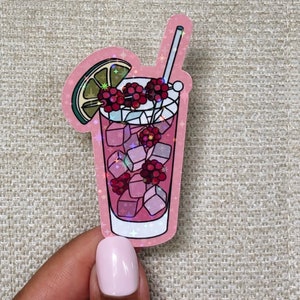 Holographic cocktail sticker, unique stickers, cool stickers, funny stickers, holographic sticker, shiny stickers, holographic, cocktail