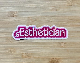 Esthetician sticker, sparkly sticker, holographic sticker, esthetician school, gift for esthetician, esthetician gift, skincare sticker