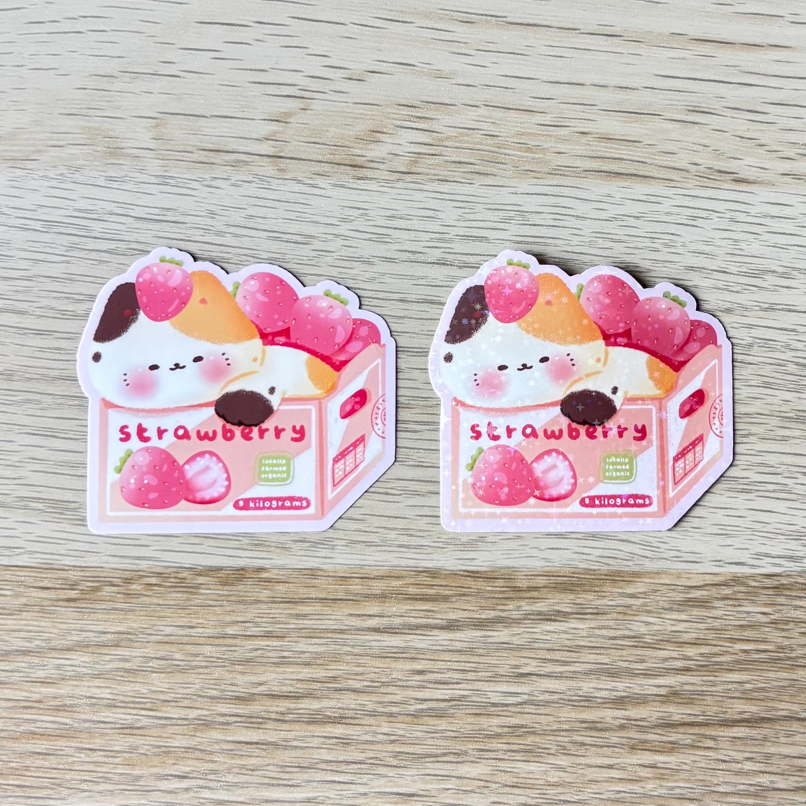 Cute Cat Fruit Boxes Sticker, Cool Stickers, Kawaii Stickers, Funny ...