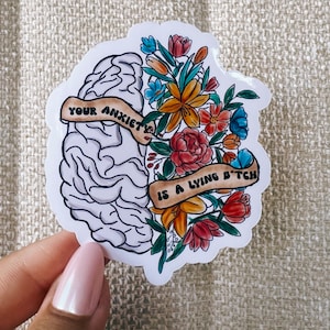 Your anxiety is lying sticker, cool stickers, neurodiverse stickers, funny stickers, adhd stickers, neurodivergent, adhd, neurodiversity