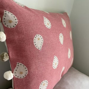 Susie Watson  Rose Mika Cushion Cover Pom Pom Trim