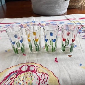 1950s Flower Drinking Glass - Etsy