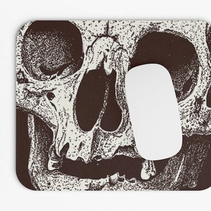 Skull Mouse Pad, Spooky Mouse Pad, Skeleton, Halloween Gifts, Home Decor, Office Decor