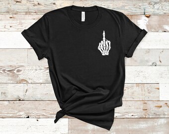 Skeleton Shirt, Middle Finger t-shirt, Dead Inside Tee, Graphic Shirt, Gift For Her, Spooky Shirt, Scary Shirt