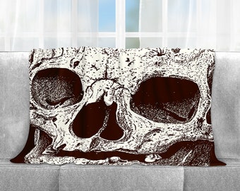 Skull Blanket, Halloween Throw Blanket, Home Decor, Gifts for Her, Gifts For Him, Spooky, Cover, Halloween Decor