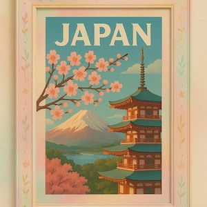 Poster de voyage au Japon - téléchargement numérique, poster imprimable