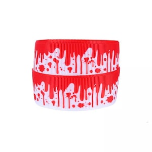1.5” Blood Drip Grosgrain Ribbon