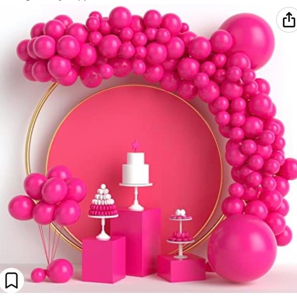 Fuchsia Pink Balloons 18”12”9”5”