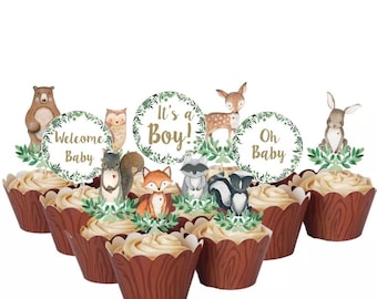 33 Woodland Animal CupCake Toppers