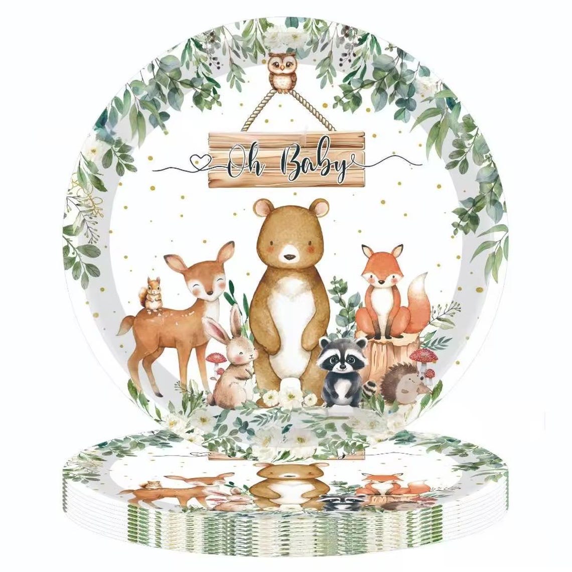 Woodland Paper Plates 16ct - Etsy