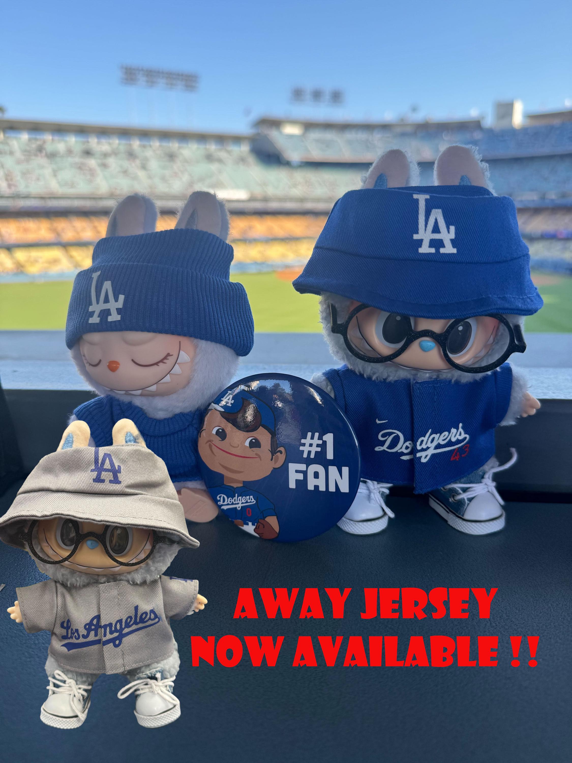 Dodgers Labubu Outfit – Mini Uniforms + hat, Ohtani, Freeman, or Betts Jerseys, Blue Crew shirts & Baseball Cap options for Dolls