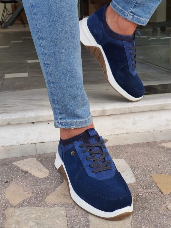 navy suede sneakers