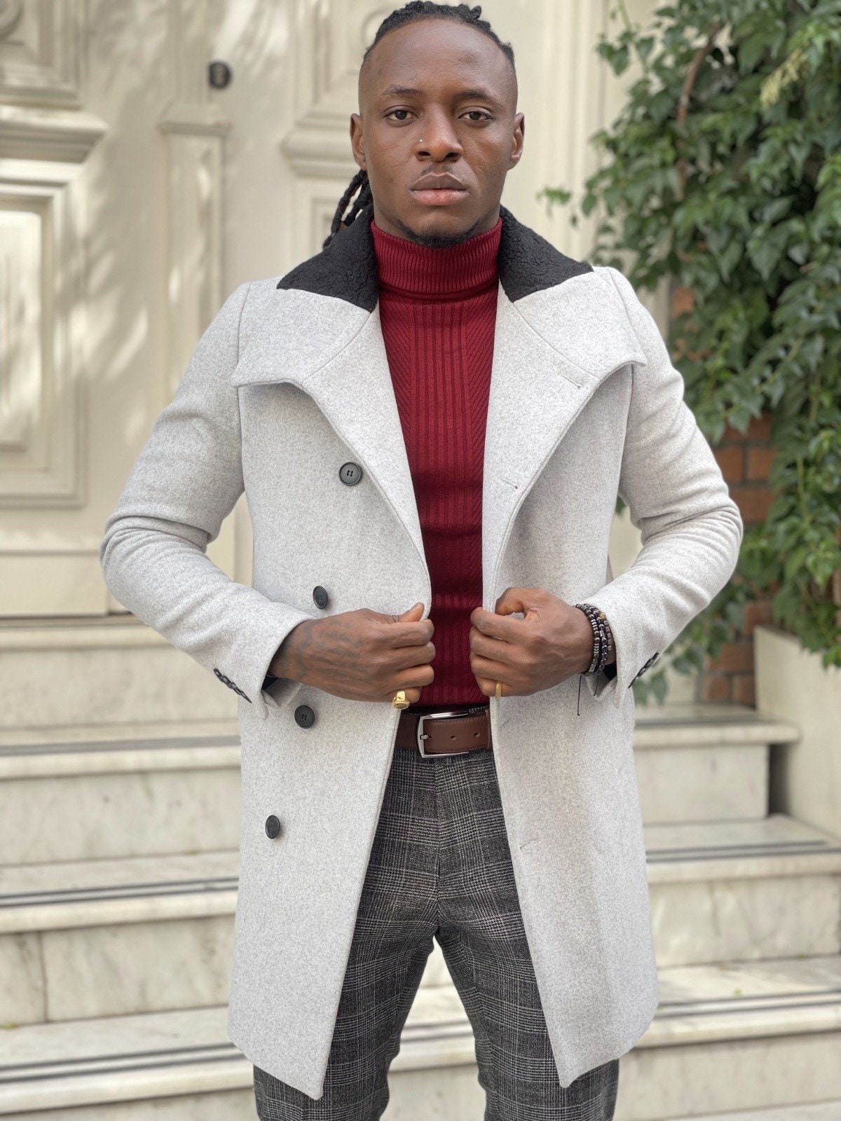 Mens stylish wool coats Clearance