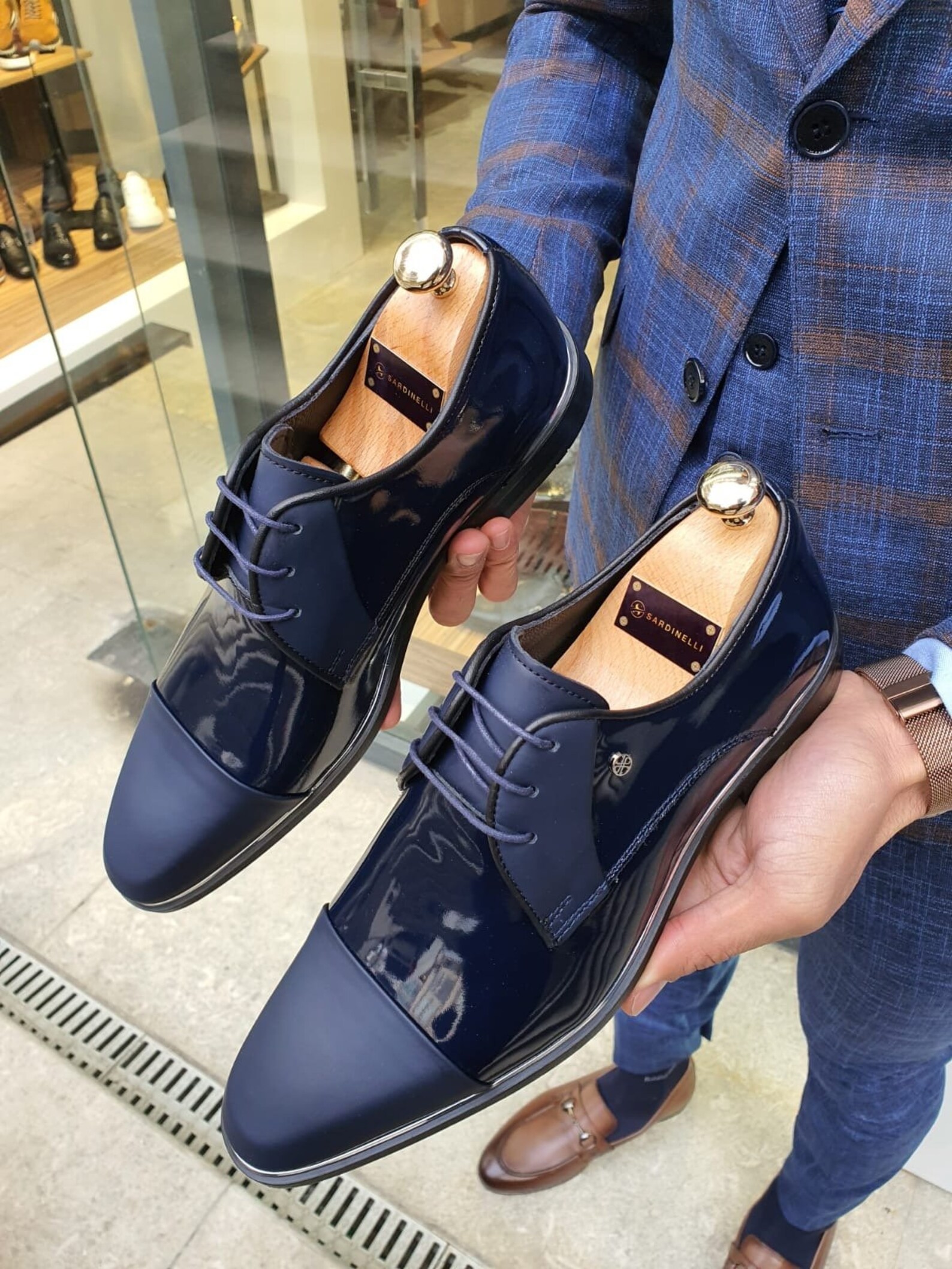 navy blue leather shoes ladies