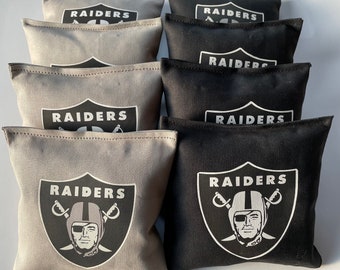 Las Vegas Raiders Cornhole Bags Baggo Bean Bag Toss -- Seams Won&#39;t Bust Open!