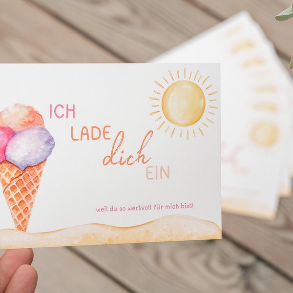 Einladung "Eis / Sommerparty", Geburtstag, Kindergeburtstag