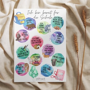 Affirmationskarte Einschulung Postkarte DIN A5