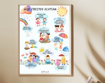 Streitregeln Poster, Achtsam streiten