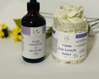 Chebe Hair Growth Butter, and Hair Growth  oil, Bundle for Extreme  Hair Growth, full long hair in no time, premium quality oil and butter