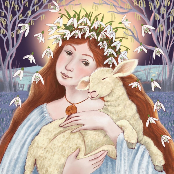 Snowdrop Maiden greetings card by Wendy Andrew