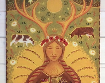 Harvest Goddess fabric wall hanging designed by Wendy Andrew