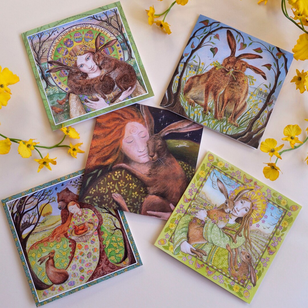 Spring Equinox Greetings Card Pack by Wendy Andrew Etsy