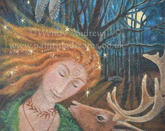 Elen Encounter greetings card by Wendy Andrew