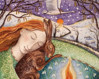 Dreaming of Spring greetings card by Wendy Andrew