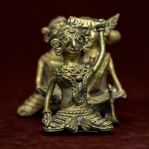 Dhokra art Indian tribal women set of 3 - Indian Folk - Indian brass figurine- Primitive Tribal art - Dokra handicrafts -by mollisarts