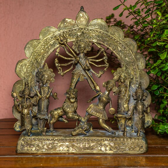 Dhokra Work Figure of Durga - Ca 100 Yrs Old Dhokra Work Figure of Durga - Ca 100 Yrs Old