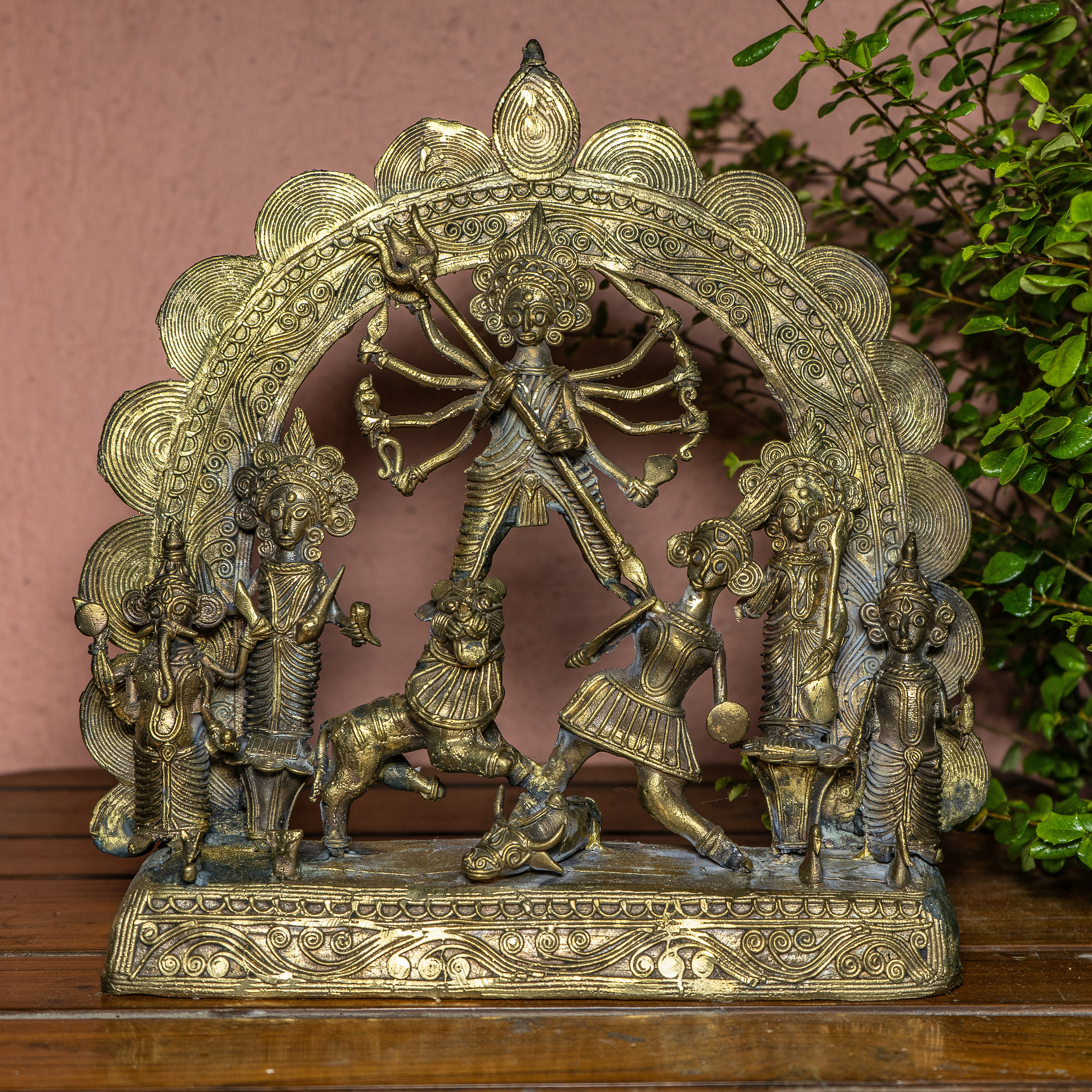 Dhokra Work Figure of Durga - Ca 100 Yrs Old Dhokra Work Figure of Durga - Ca 100 Yrs Old