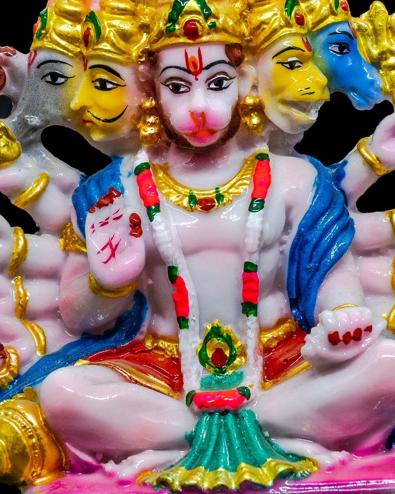 Panchmukhi Hanuman Statue Marble Stone Indian Hindu God Idol Etsy