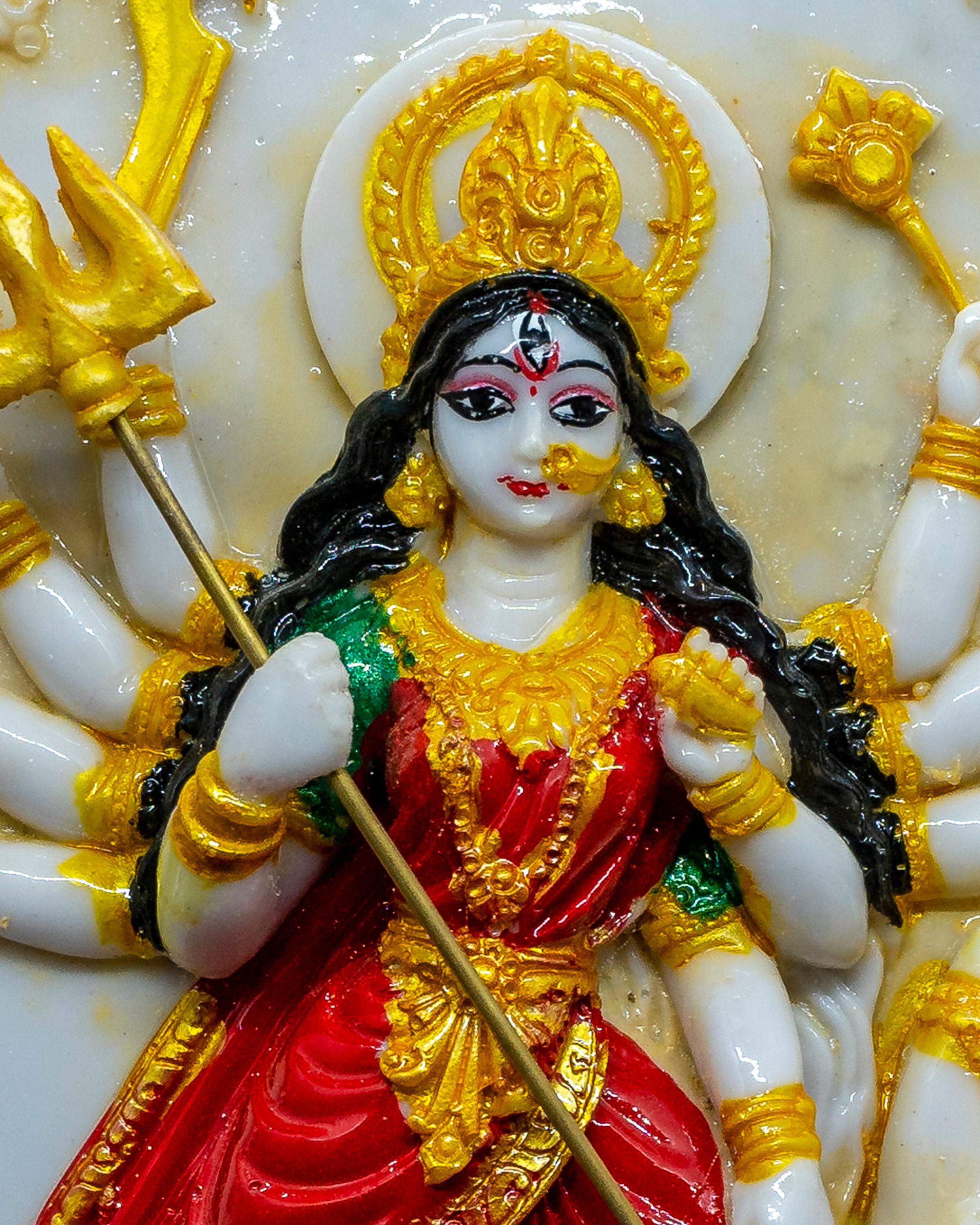 Marble Stone Durga Statue India Hindu Goddess Statue Wall Hanging