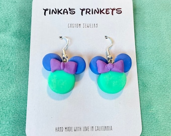Disney Minnie Mouse clay earrings with bows
