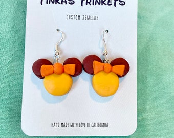 Clay Disney Mickey Mouse Earrings Fall Edition