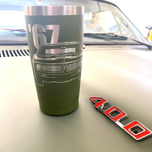 First Gen Pontiac Firebird Stainless Steel Tumbler 67 68 69 logo