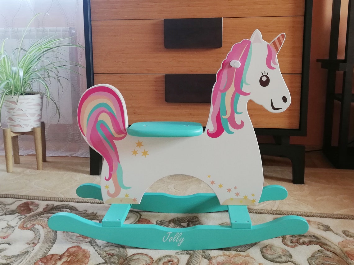 Rocking Horse for Baby, Rocking Unicorn, Wooden Rocking Horse for