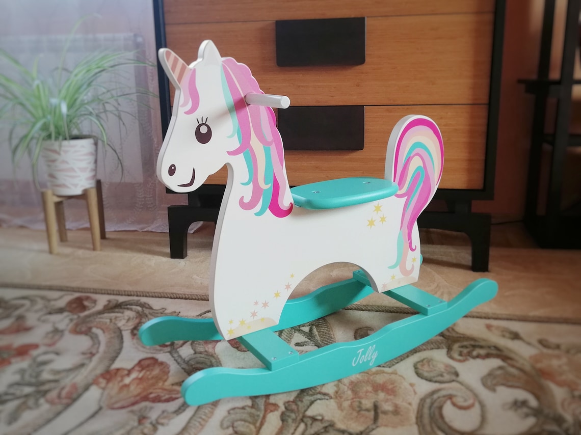 Rocking Horse for Baby, Rocking Unicorn, Wooden Rocking Horse for
