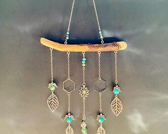 Teal Angel Driftwood Wall Hanging