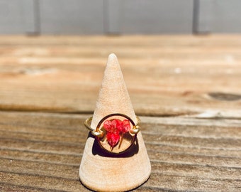 Pink Flower Minimalist Ring