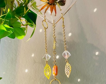 Clear Resin Sun Catcher w/ Orange Flower