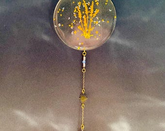 Clear Gold Flower Resin Sun Catcher