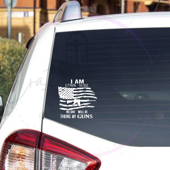 United States Veteran Machine Gun Vinyl Car Window Decal Sticker
