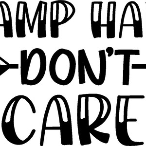 Camp Hair Don&#39;t Care Decal | Camping | Summer | Funny Camping | Camp Hair | Car Decal | Wall Decal | Camping Decal