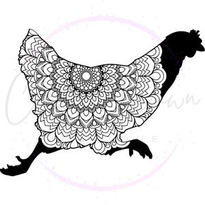 Chicken Decal | Mandala Decal | Farmhouse Decor | Wall Decal | Hen Decal | Chicken Wall Art | Country Decor | Rustic Decor