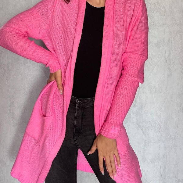 Neon Knit Cardigan Etsy