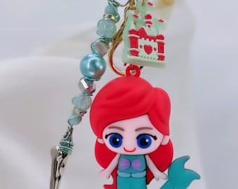 Ariël (de kleine zeemeermin) sleutelhanger + multifunctionele clipstok